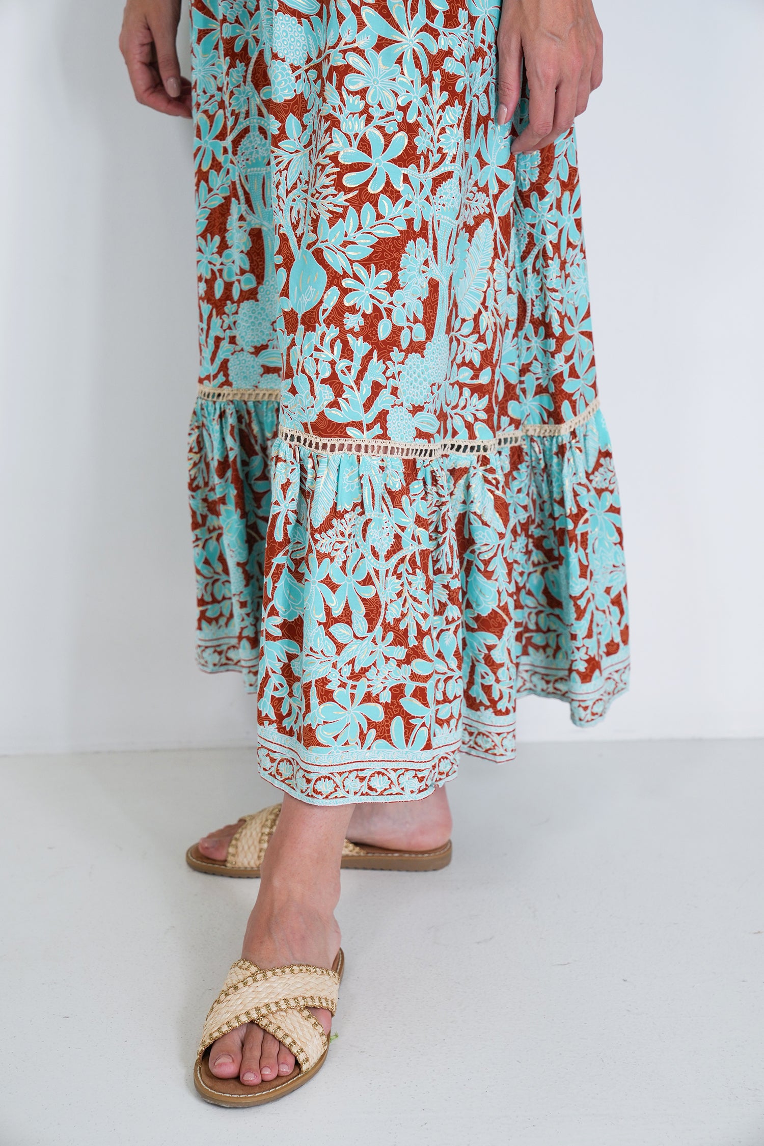 Turquoise and Rust Kylie Dress