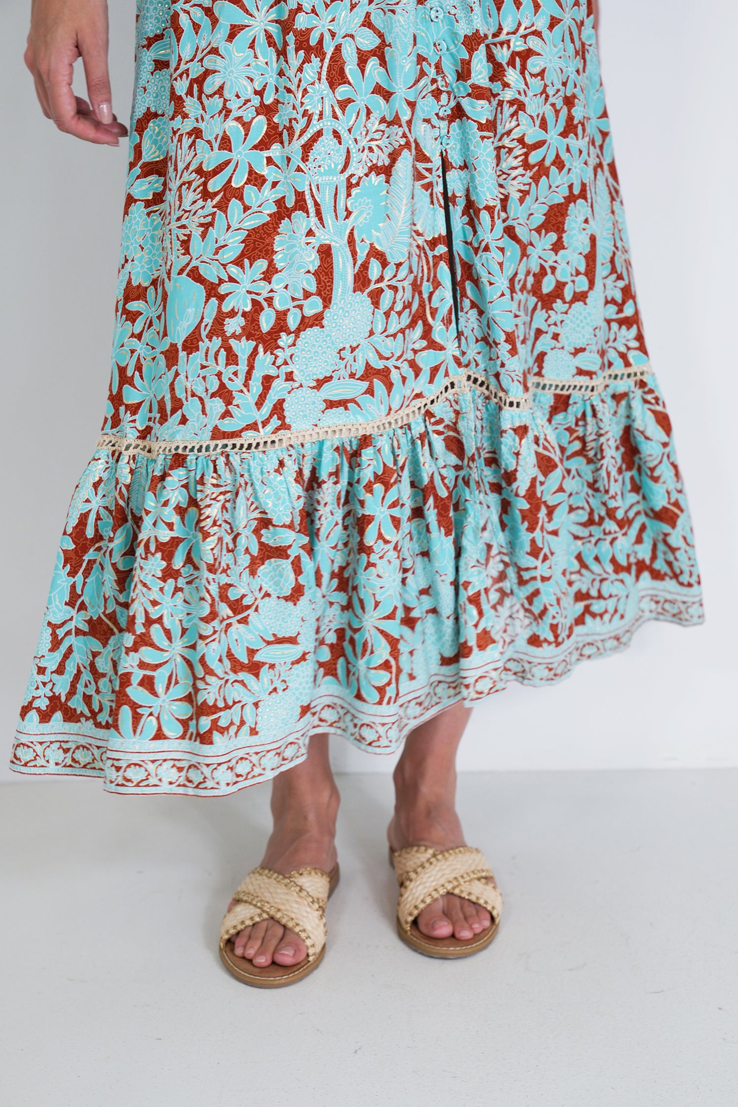 Turquoise and Rust Kylie Dress