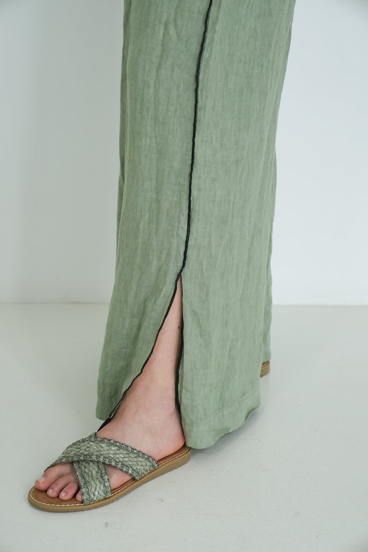 Olive Stella Linen Pant