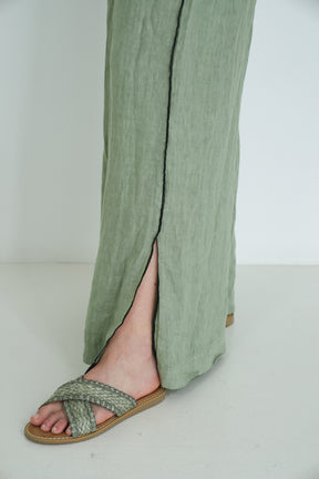 Olive Stella Linen Pant