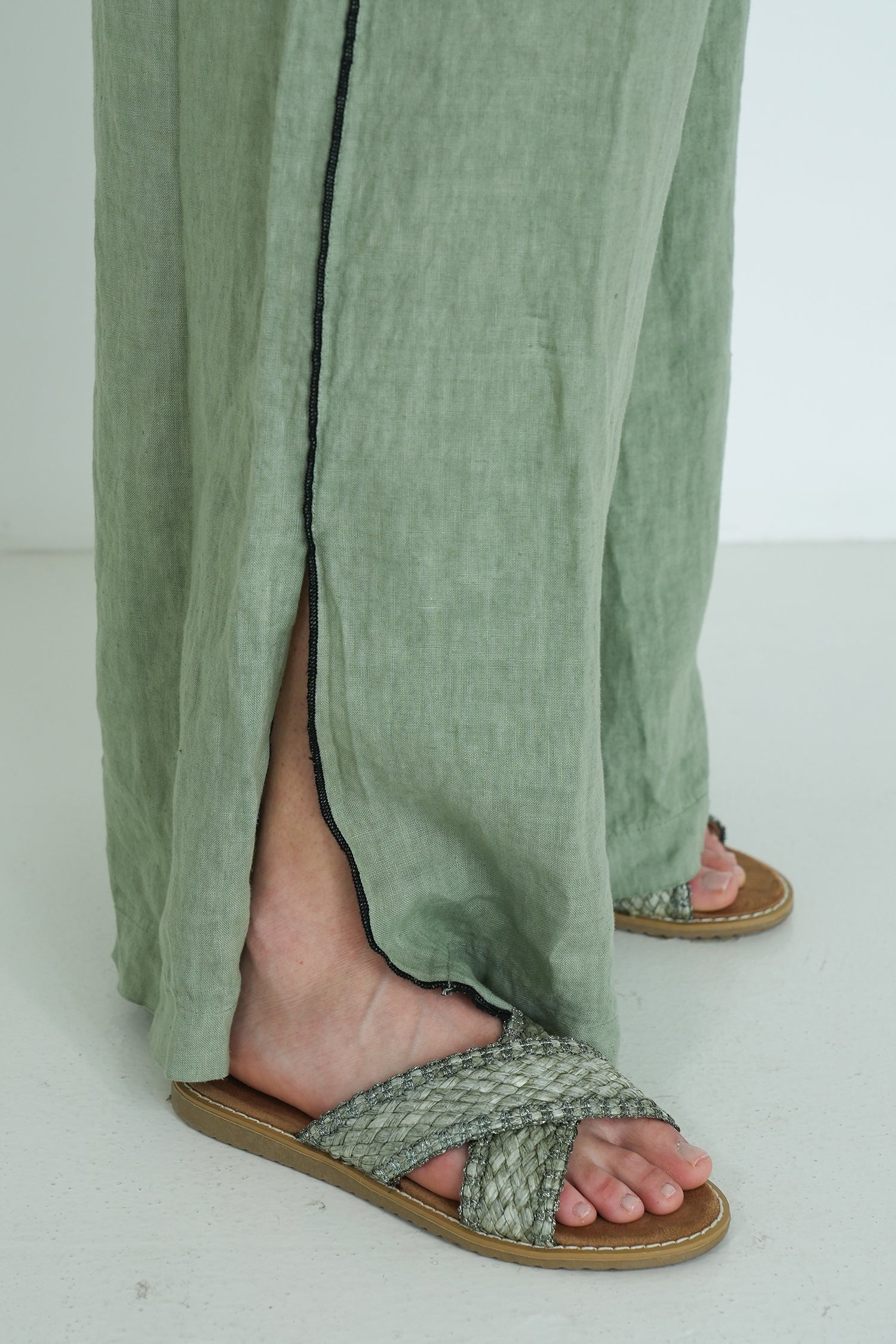 Olive Stella Linen Pant