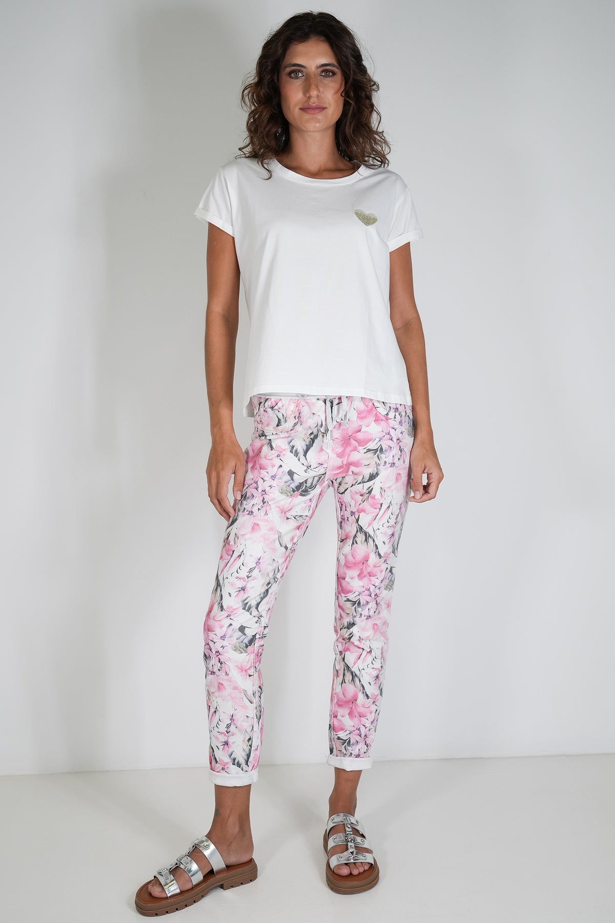 White Hibiscus Reversible Jean