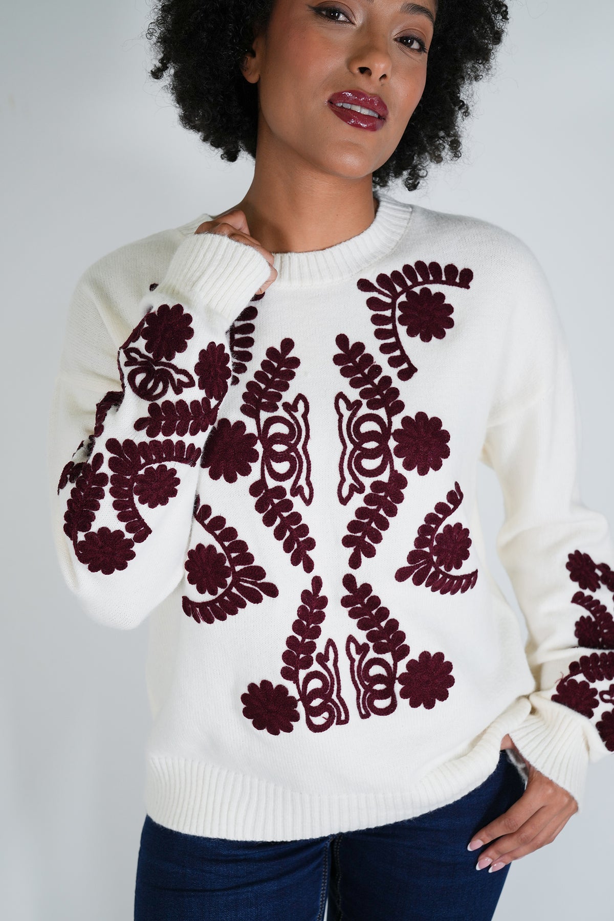 Burgundy Theresa Jumper