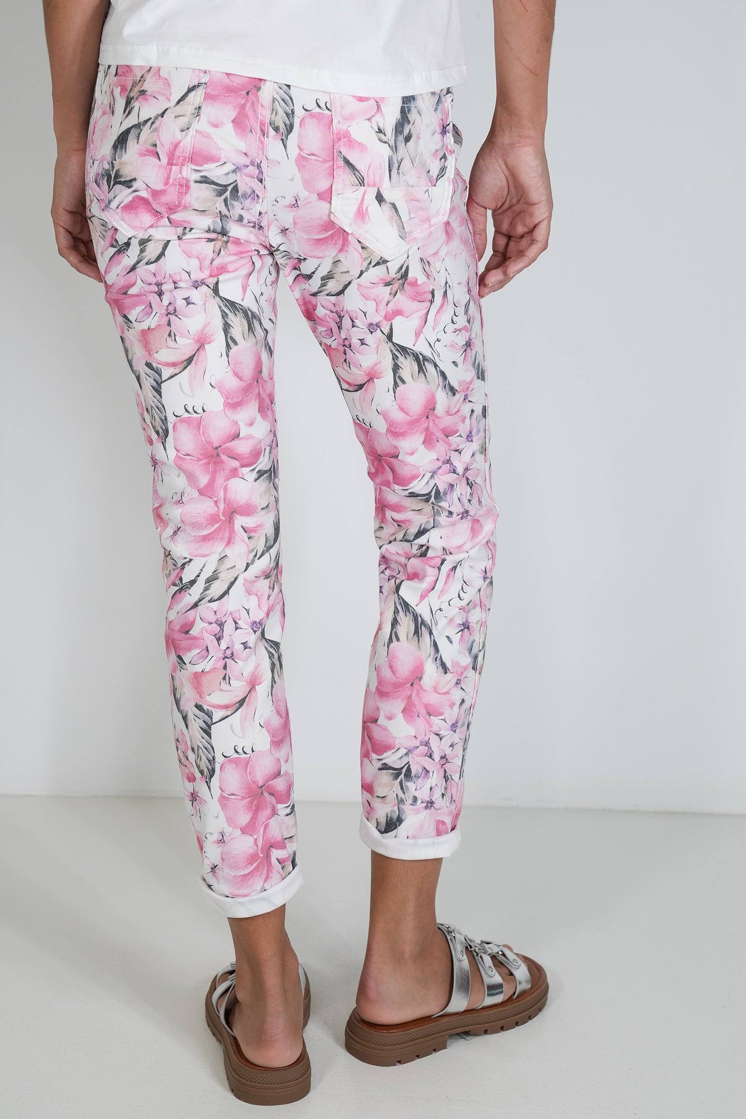 White Hibiscus Reversible Jean