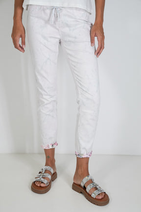 White Hibiscus Reversible Jean