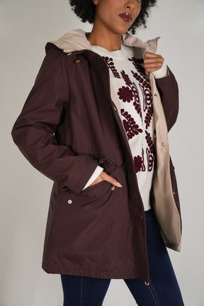 Burgundy Reversible Rain Coat