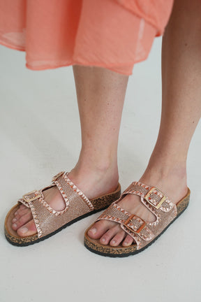 Rose Gold Embellished Slide