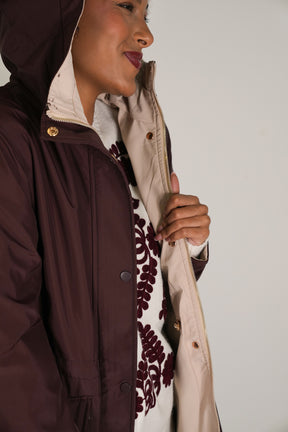 Burgundy Reversible Rain Coat