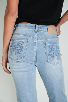 Embroidered Pocket Jean