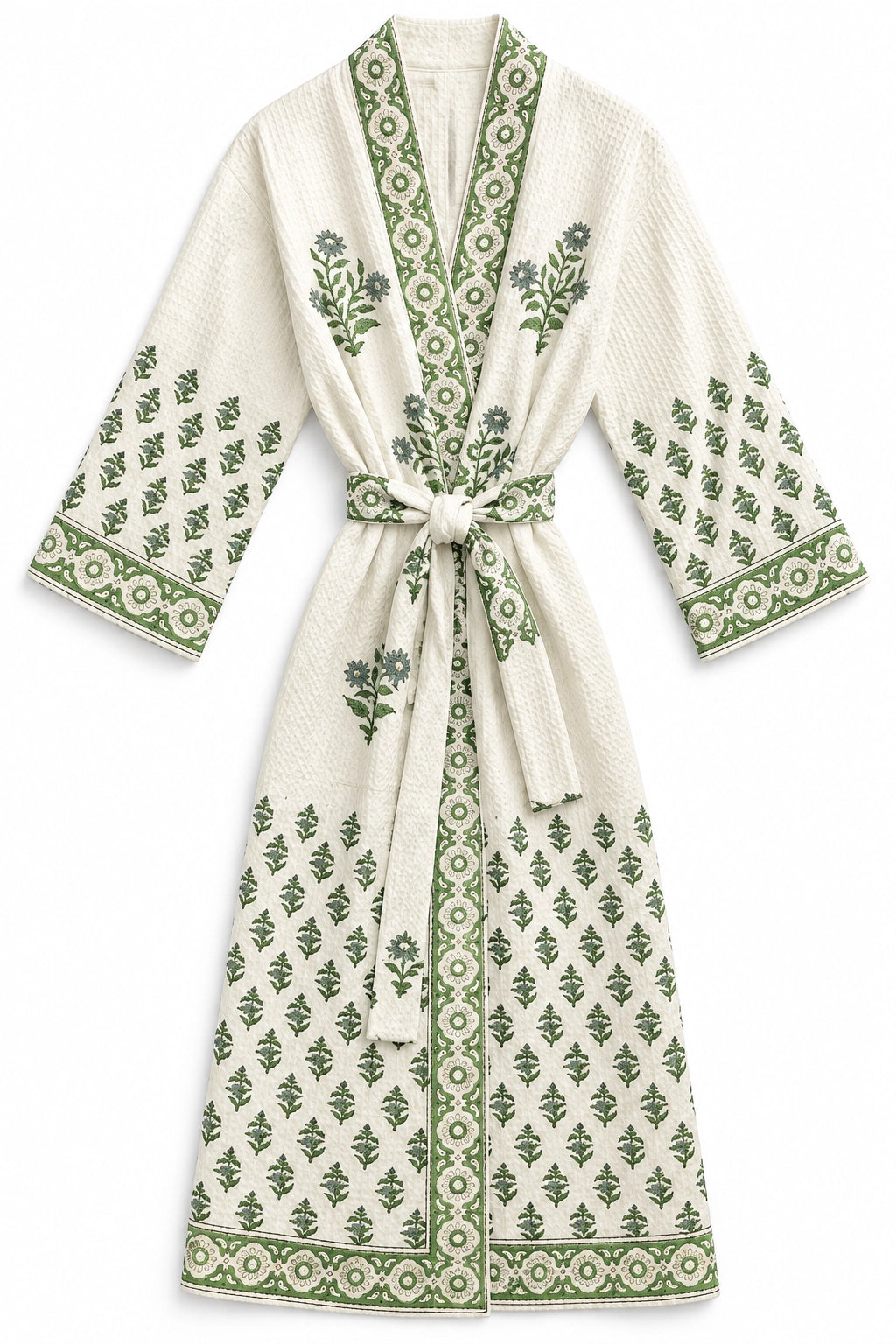 Green Printed Cotton Gown