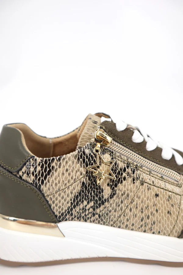 Julz Nina Beige Snake Sneaker