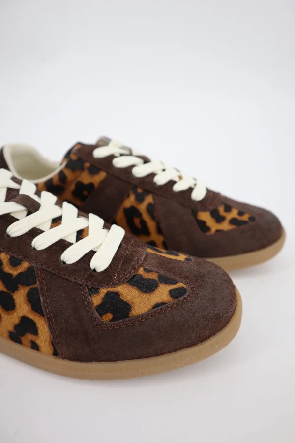 Julz Portofino Leopard and Chestnut Sneaker