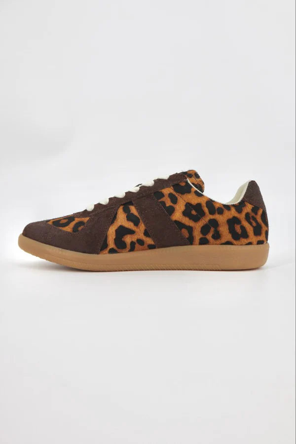 Julz Portofino Leopard and Chestnut Sneaker