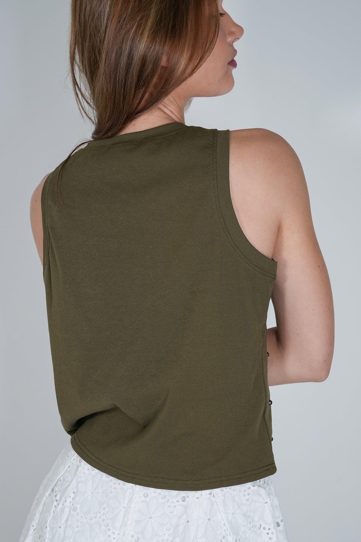 Khaki Studded Vest