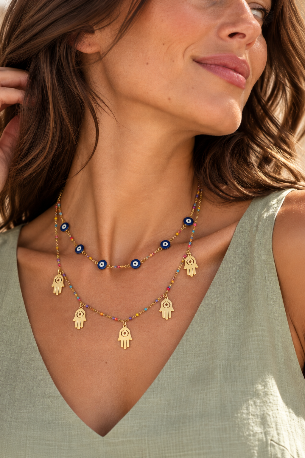 Hamsa Evil-Eye Necklace