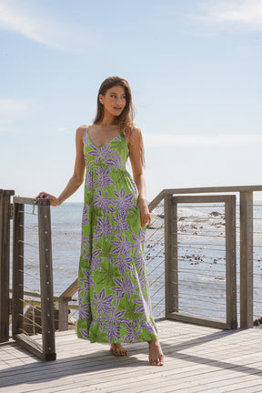 Lime and Purple Kate Strap Dress