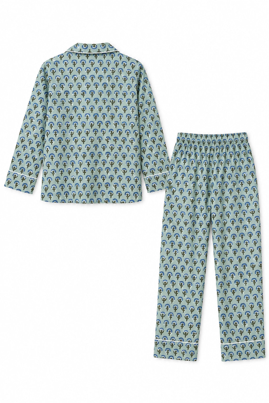 Aqua Printed Cotton Long Sleeve PJ