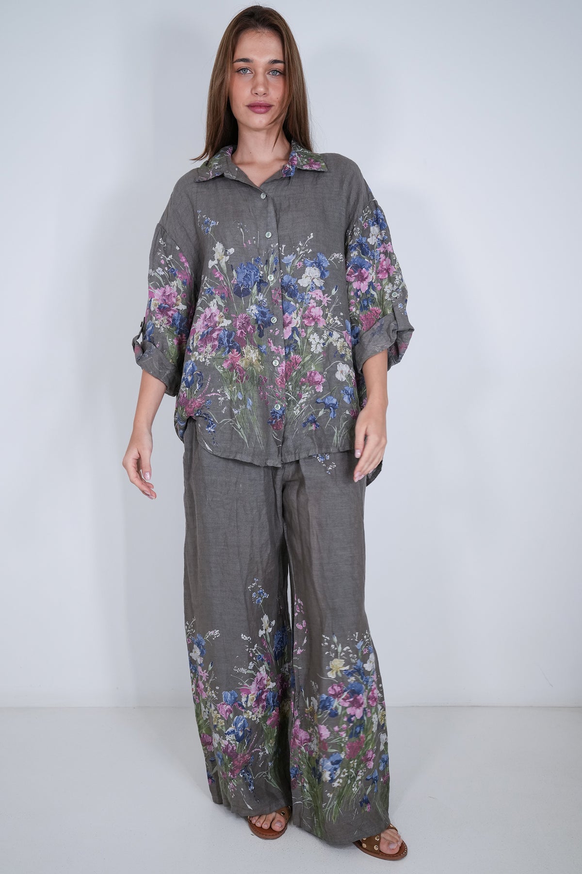 Mocha Claire Linen Pant