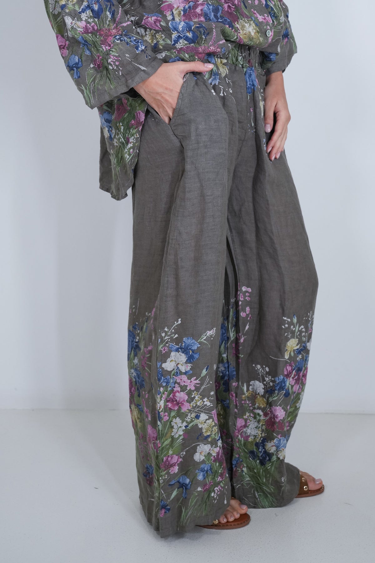 Mocha Claire Linen Pant