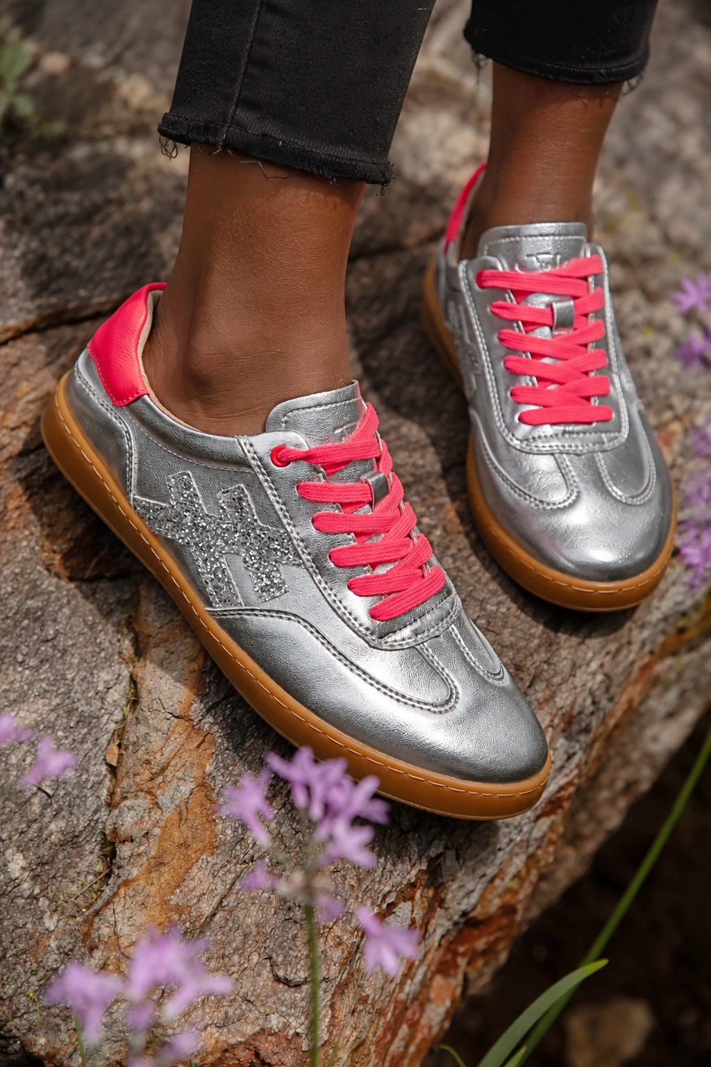 Julz Lumi Silver Hot Pink Sneaker