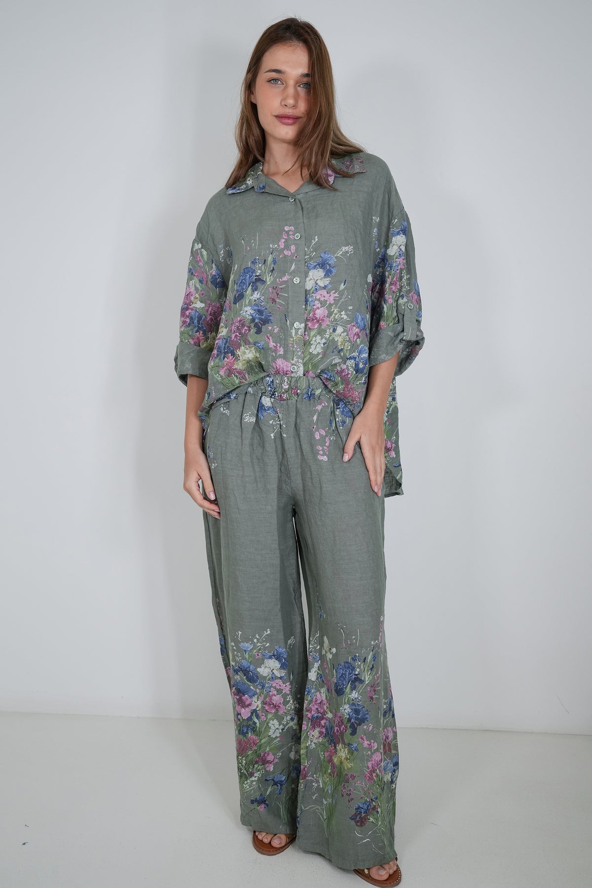 Olive Claire Linen Pant