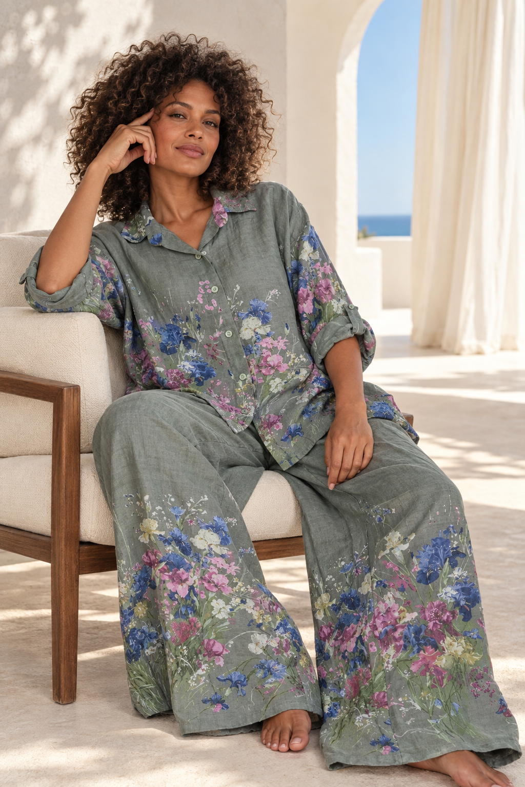 Olive Claire Linen Pant