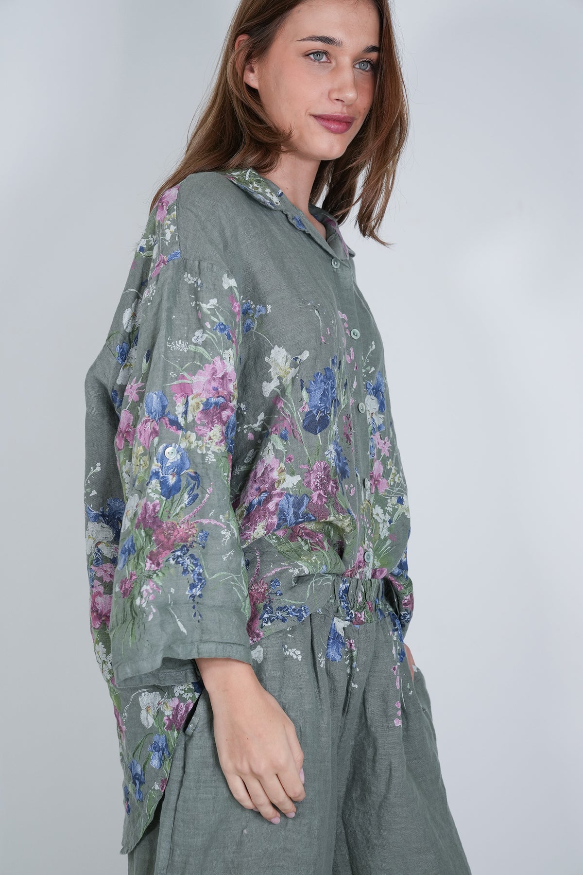 Olive Claire Linen Shirt