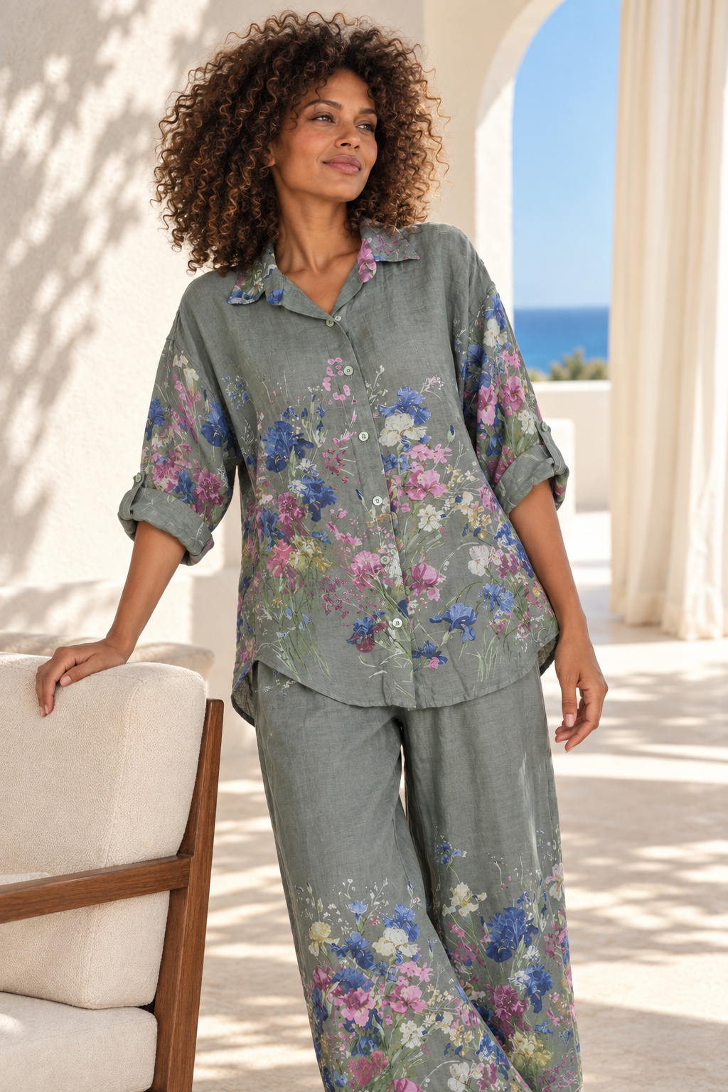 Olive Claire Linen Shirt