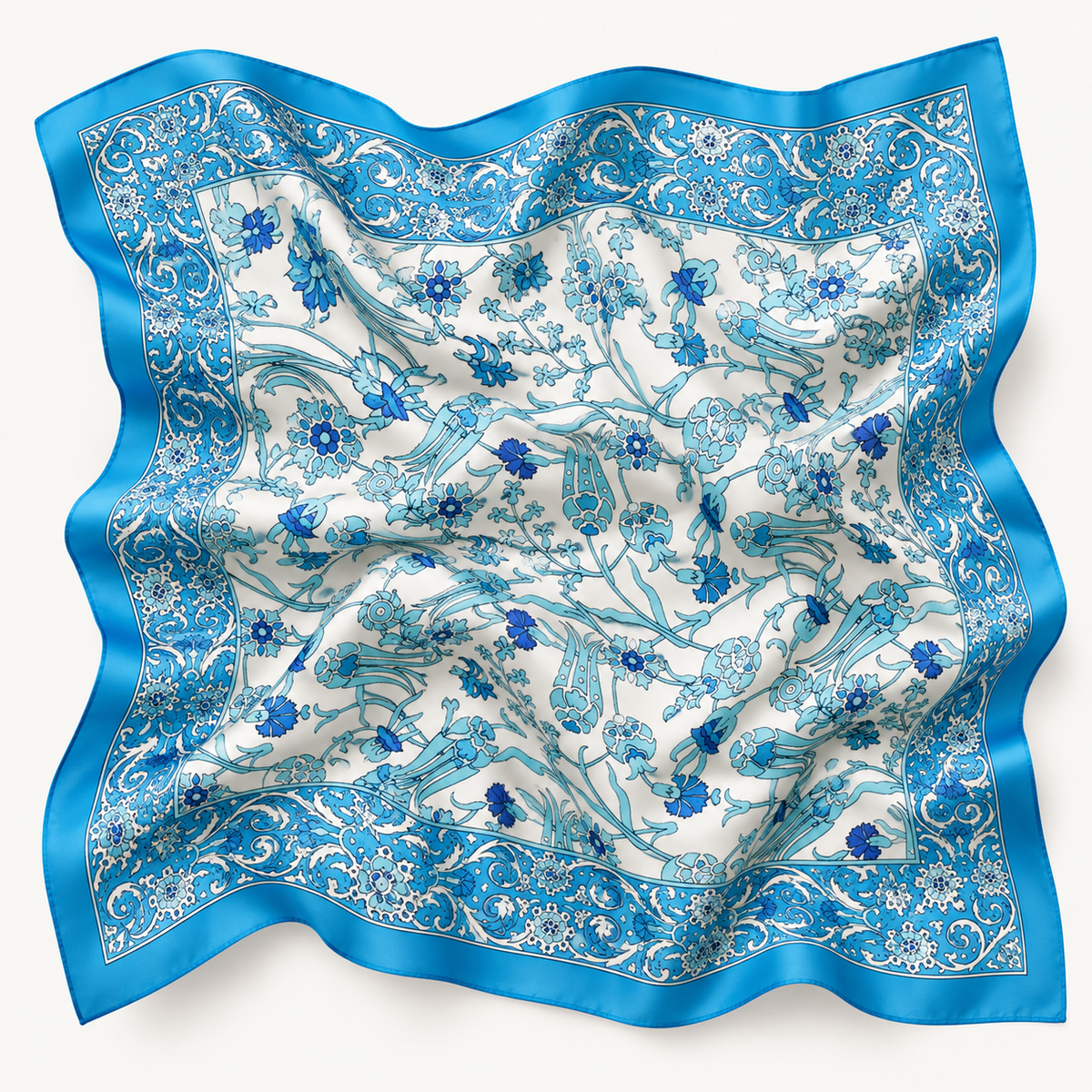 Turquoise Garden Silk Scarf
