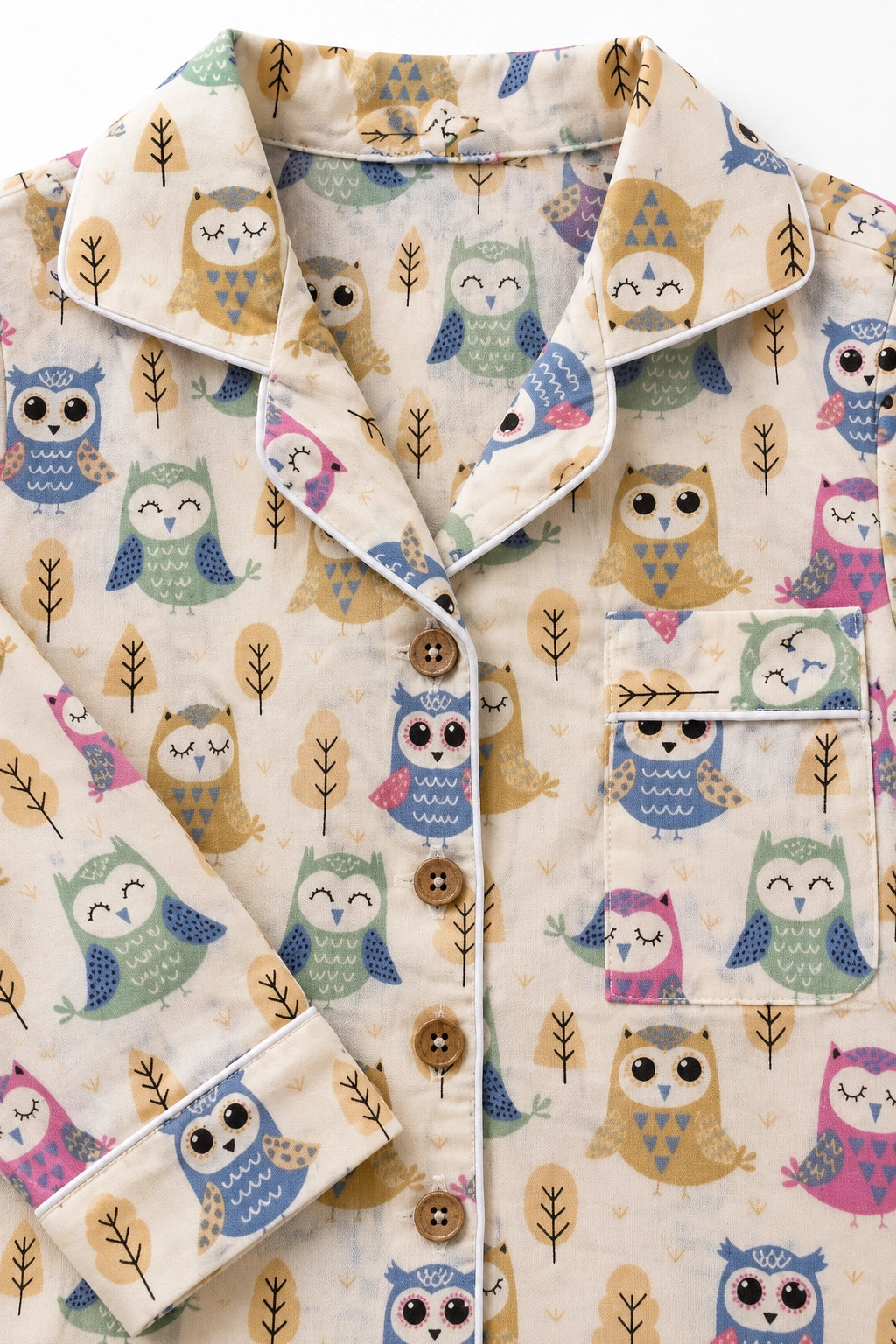 Pastel Cotton Owl Long Sleeve PJ