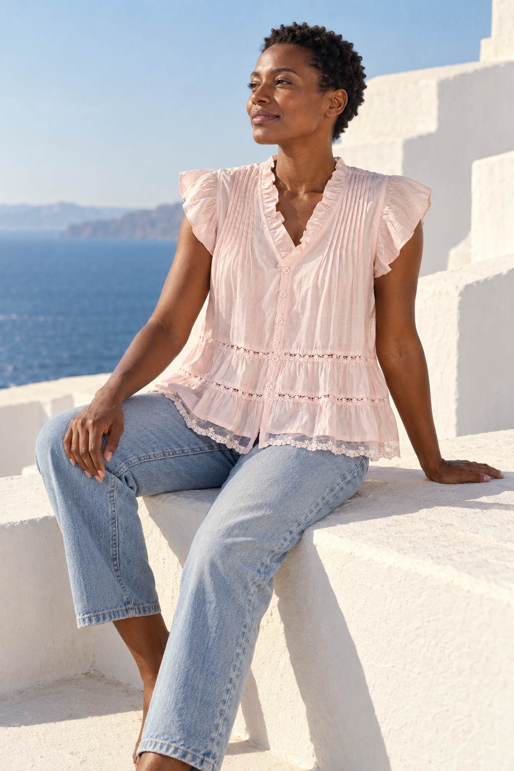 Pale Pink Feminine Blouse