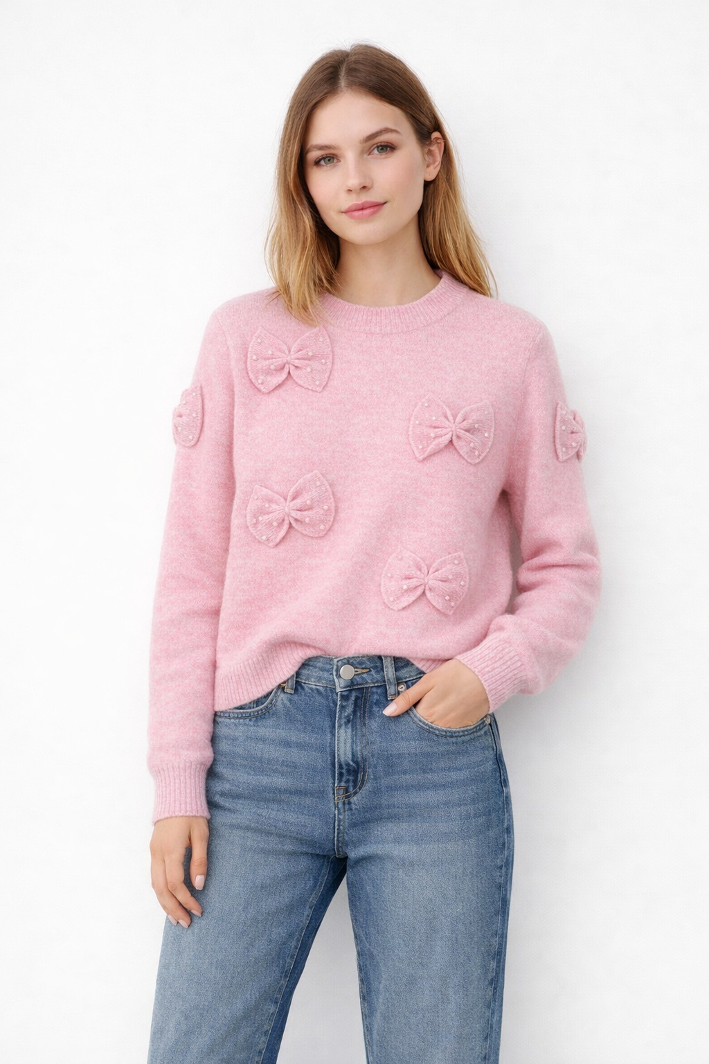 Pink Bow Jumper