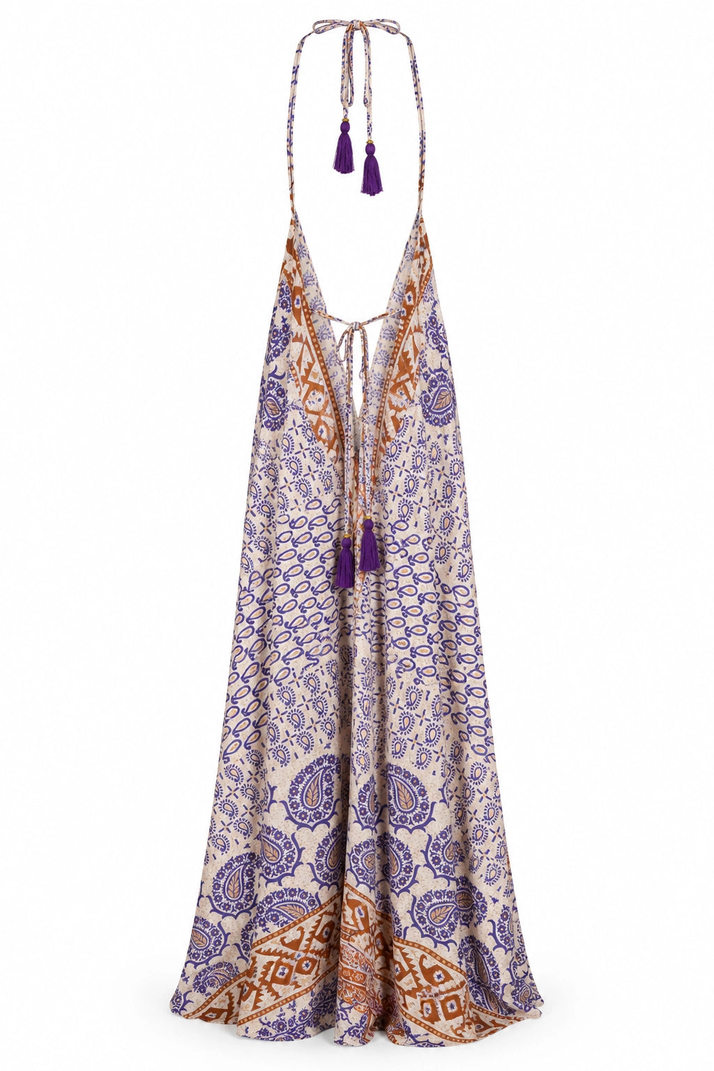 Purple and Gold Halter Dress