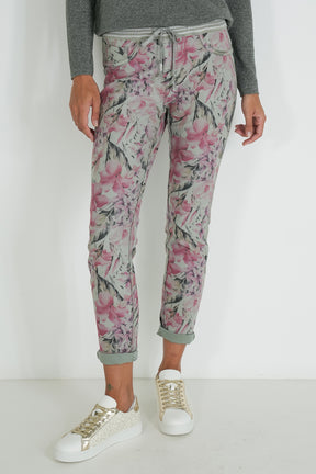 Olive Hibiscus Reversible Jean