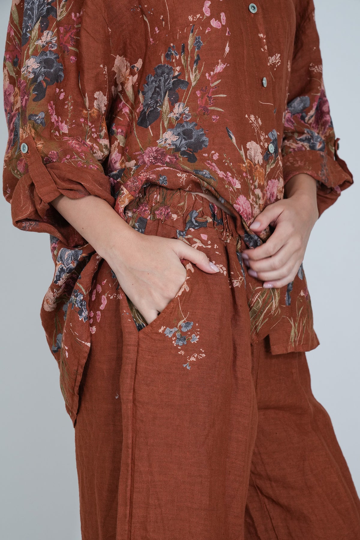 Rust Claire Linen Pant