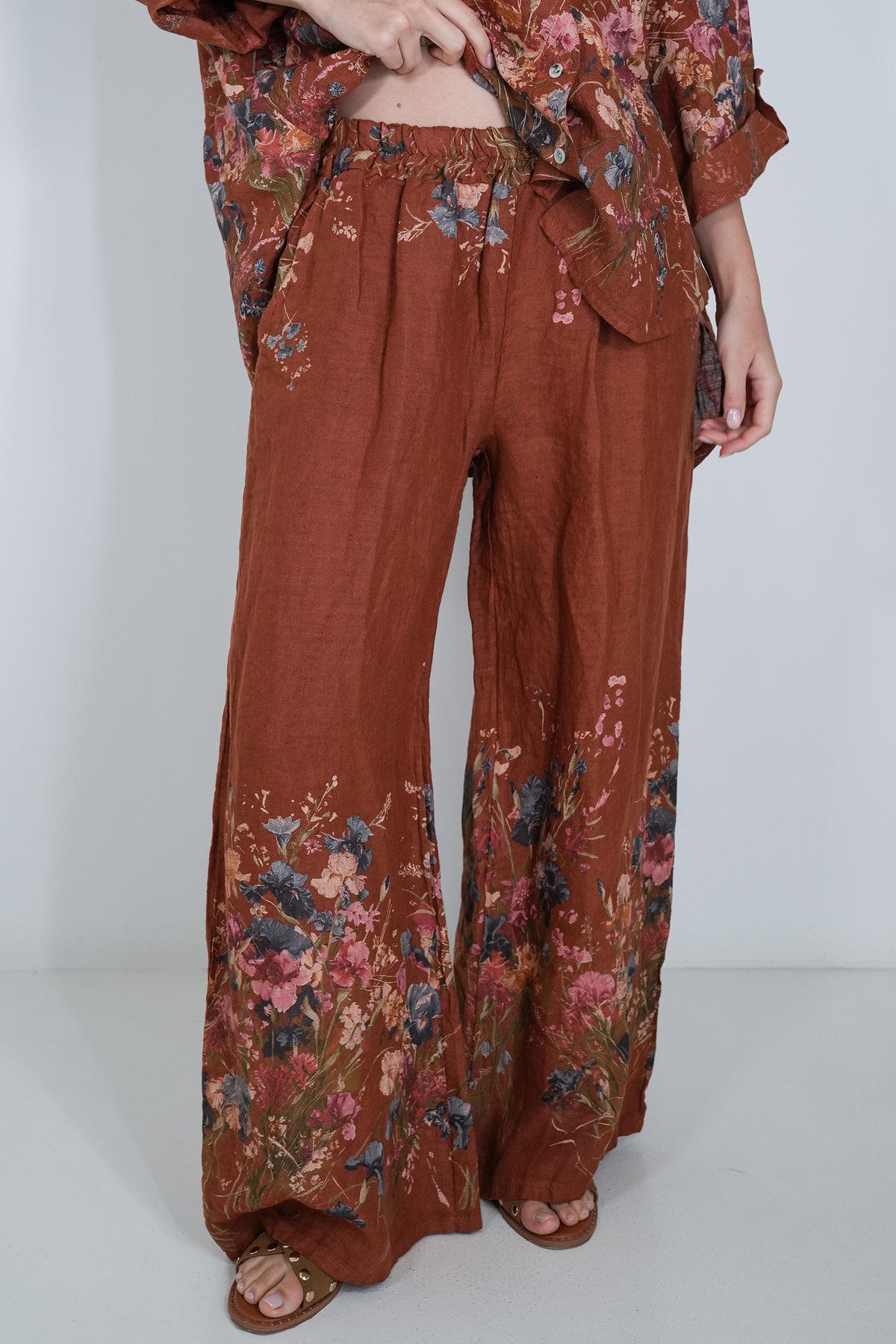 Rust Claire Linen Pant