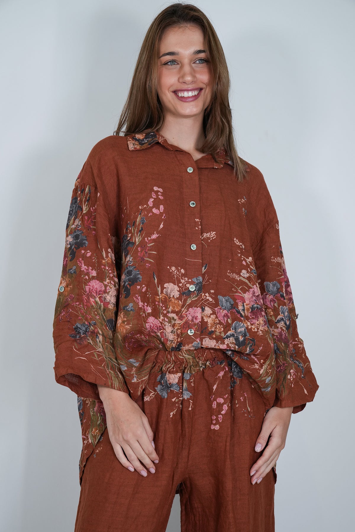 Rust Claire Linen Shirt