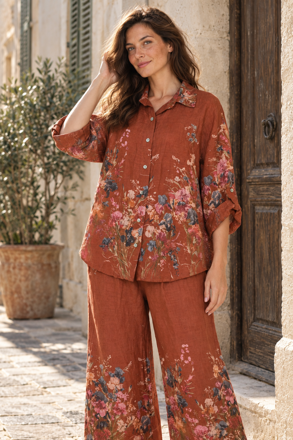Rust Claire Linen Shirt