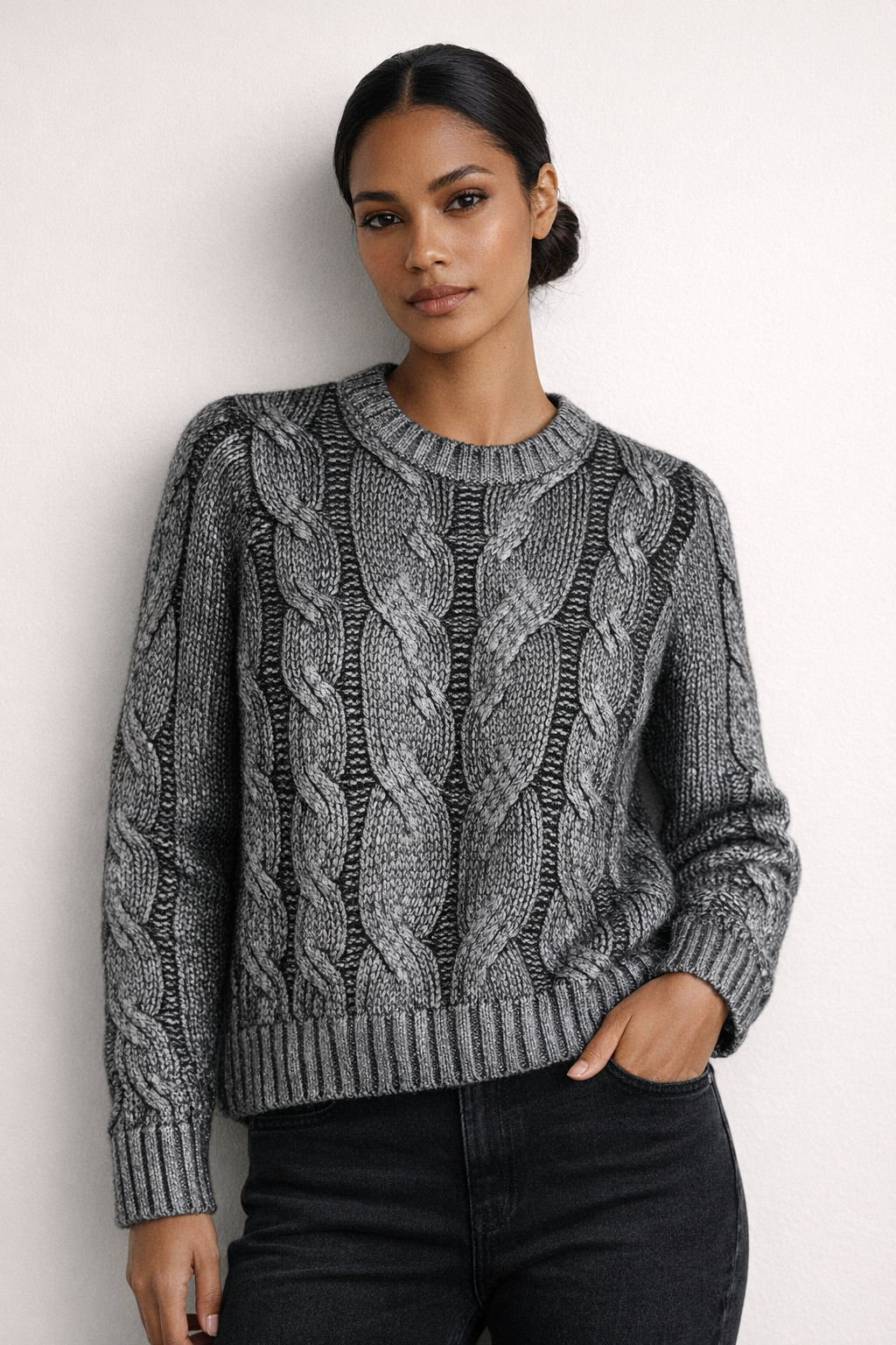 Silver Foil Black Jumper