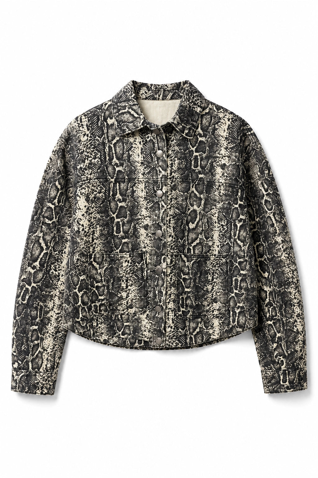 Snake Print Denim Shacket