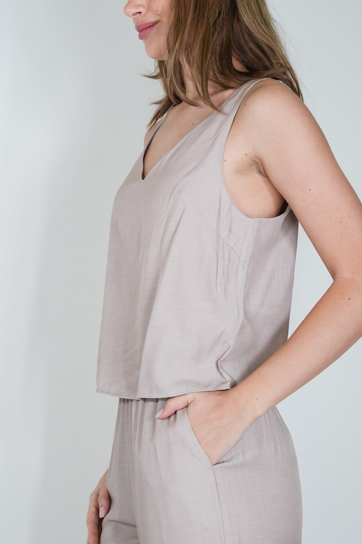 Taupe Minki Strappy Top 
