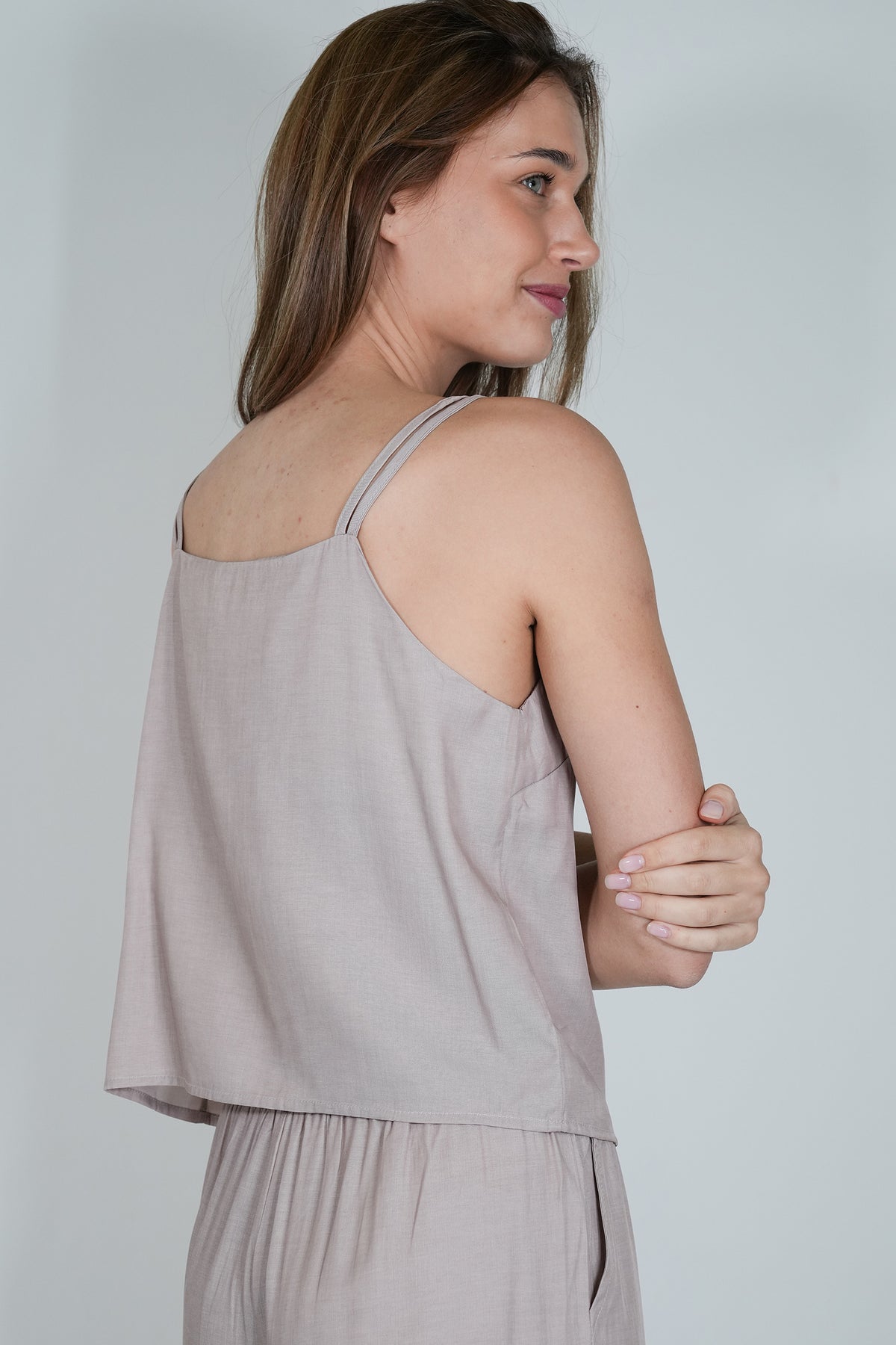 Taupe Minki Strappy Top