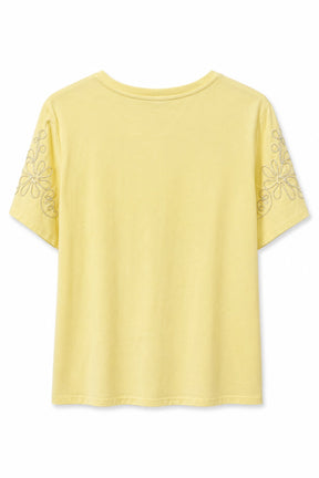 Yellow_Cotton_Embroidered_Sleeve_Tee_front_somethingpretty