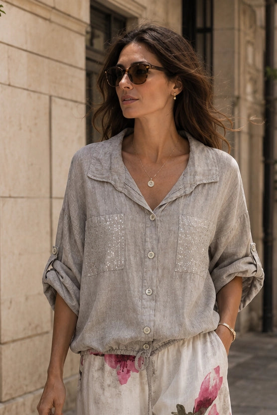 beige_Linen_Sequin_Pocket_Shirt_campaign_somethingpretty