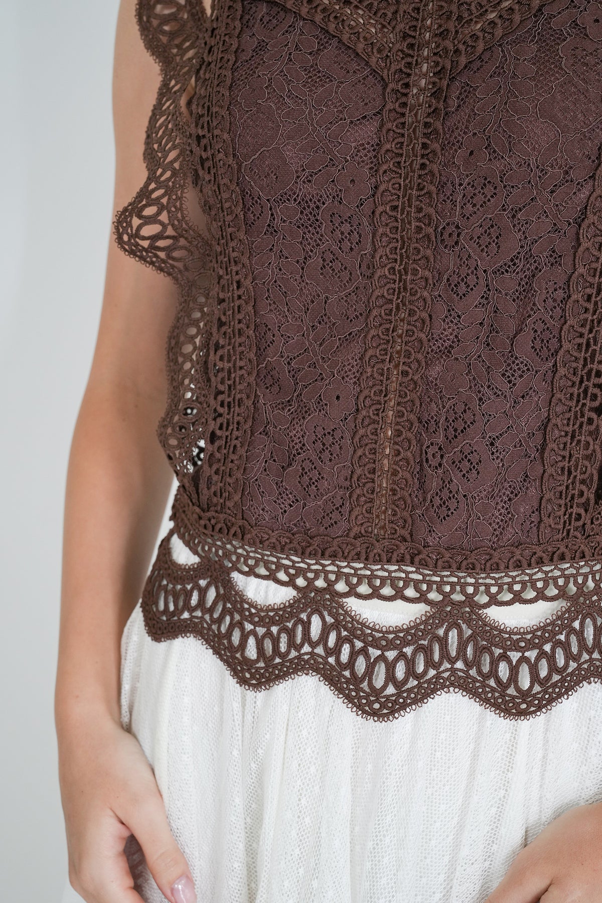 chocolate lace top