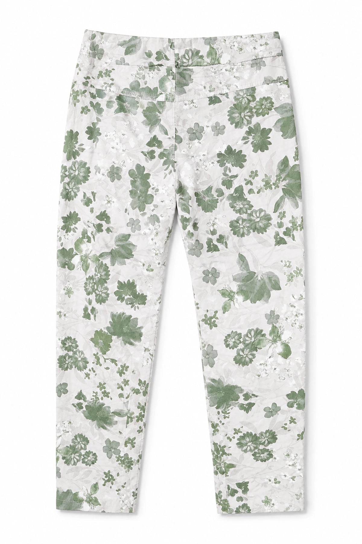 Floral-patterned pants on a white background