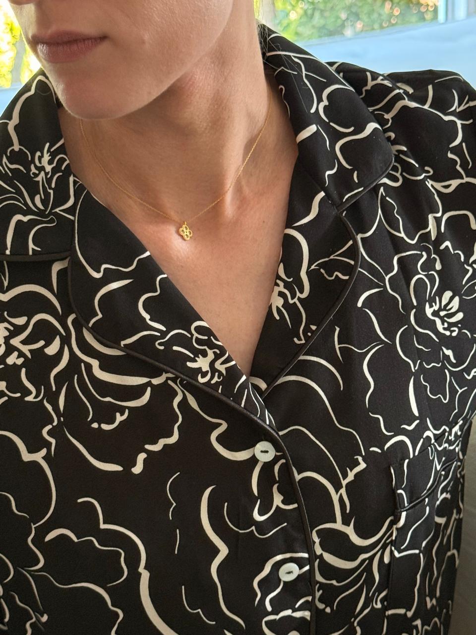 Poppy Divine Black with Ivory Floral PJ, sleepwear pj from Something Pretty, alternative view