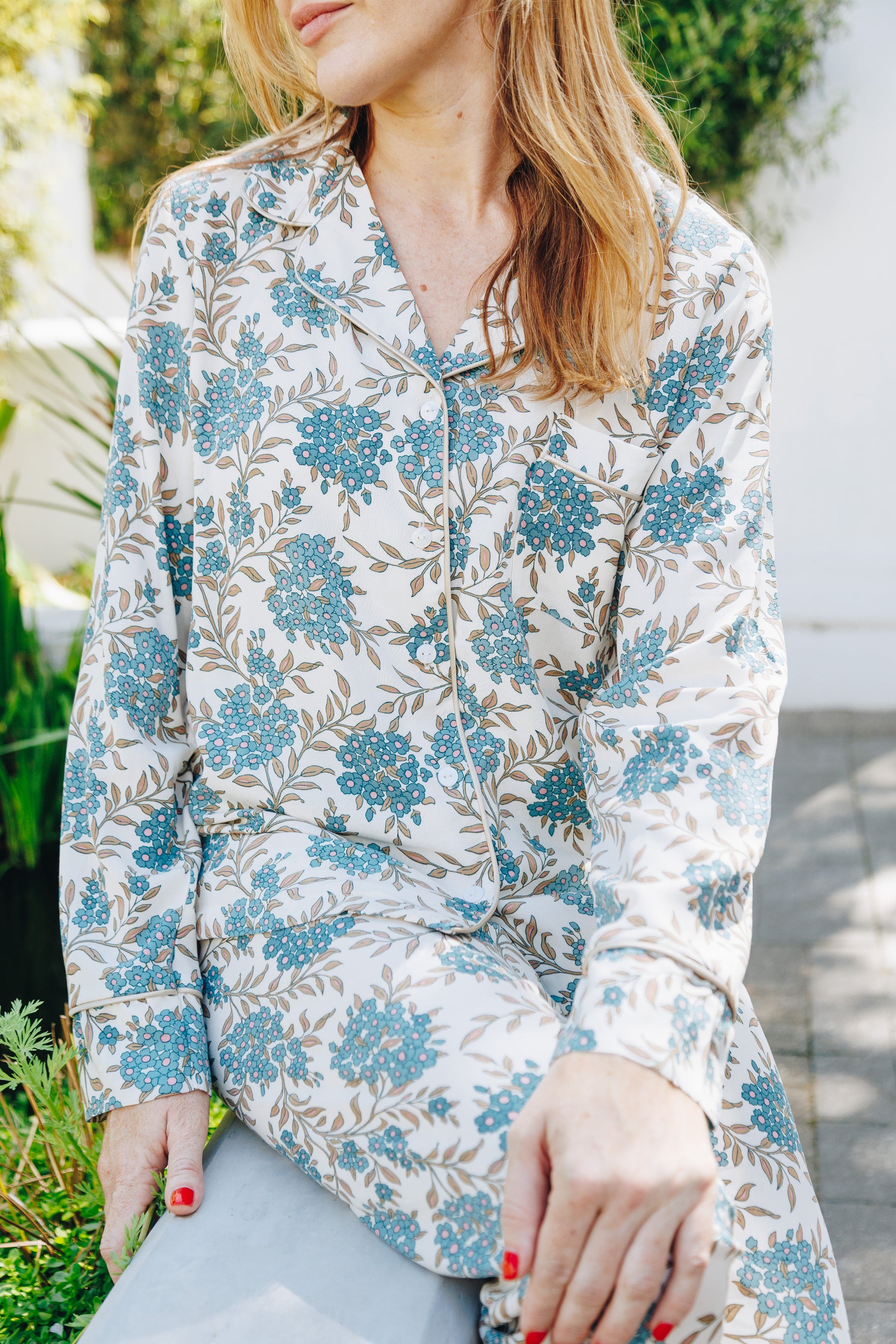 Moonlight Magic Blue Sprig Floral PJ