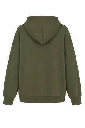 Green hoodie on a white background