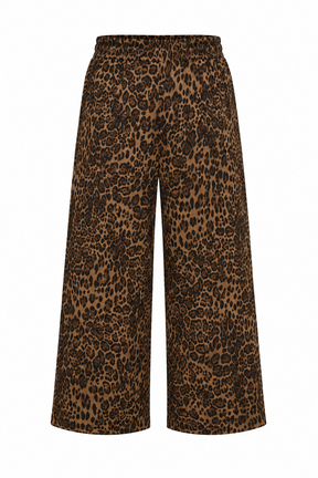 Leopard print pants on a white background